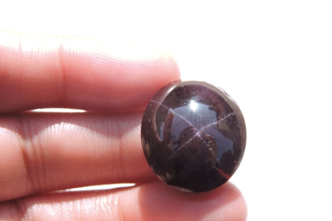 26 Carats 1 Pc Natural 4 Ray Star Garnet Oval Shaped Cabochon Almandine ...