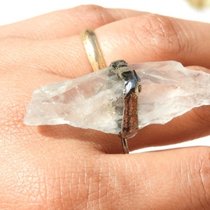 Electroformed Ring Raw Crystal Ring Natural Gemstone Sterling Silver Band Electroformed Jewellery