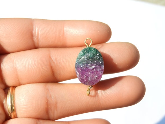 Druzy Connector wholesale Druzy double Color Druzy Bezel Connector druzy Jewellery Supplies gold Edges Druzy Etsy Canada