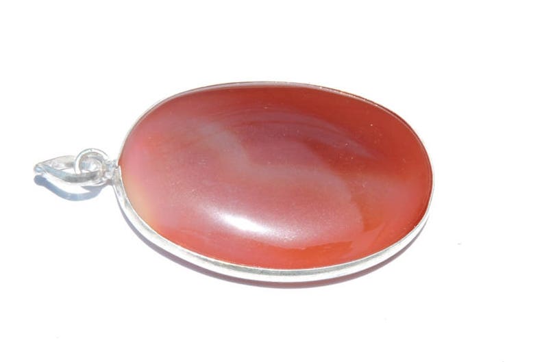 1 Pc Outrageous Natural Red Onyx Smooth Polished Oval Shaped Pendant Unisex Pendant Size 44X26 MM