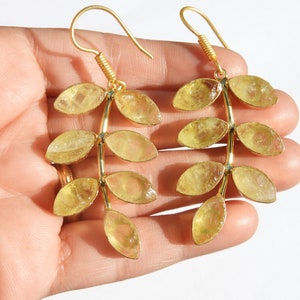 Raw Gemstone Earrings Natural Rough Earrings Lemon Topaz Earrings Gemstone Earrings Gift For Her