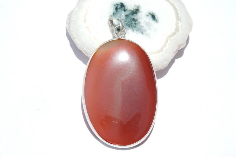 1 Pc Outrageous Natural Red Onyx Smooth Polished Oval Shaped Pendant Unisex Pendant Size 44X26 MM