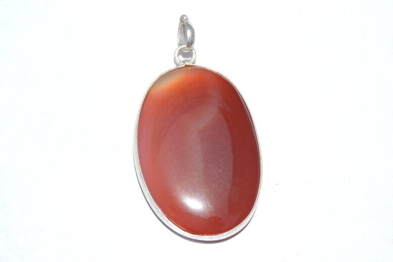 1 Pc Outrageous Natural Red Onyx Smooth Polished Oval Shaped Pendant Unisex Pendant Size 44X26 MM
