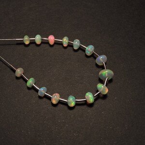 Ethiopian Welo Opal Beads: 15 Pcs Natural Fire Opal Gemstone (3-5 MM)