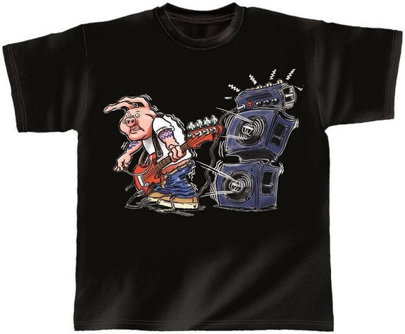 Rock You music T shirt guitar pig S M L XL XXL