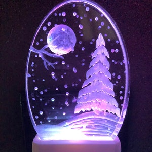 Winter Evergreen Tree Night Light
