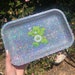 Green Carebear Glitter Rolling Tray | Cute Stoner Girl Tray | Smoke Accessories 