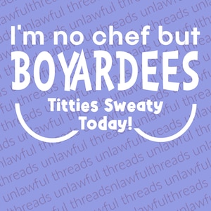 私はシェフではありませんが、BOYARDEESの胸は今日汗ばんでいます！PNGファイル2つ、白黒、背景はクリア