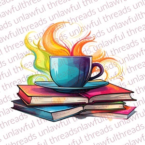 Books and Coffee    clear png files 3600x3600