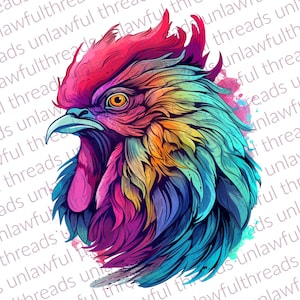 Rooster colorful    clear png files 3600x3600