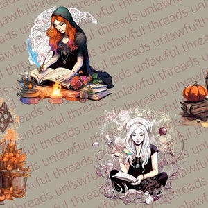Witchy Woman  FOUR clear png files 3600x3600