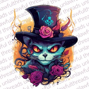 Spooky Hat Cat colorful     clear png files 3600x3600