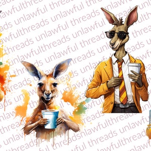 Kangaroo Coffee FOUR clear png files 3600x3600.