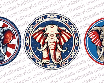 Republikeinse olifant DRIE duidelijke png-bestanden 3600 x 3600