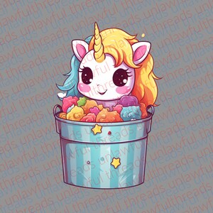 Cute Kawaii Unicorns clear png files 3600x3600