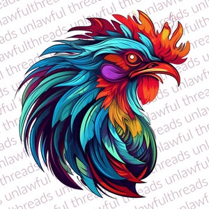 Rooster colorful   clear png files 3600x3600