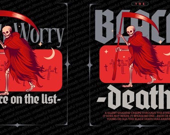 The Black Death Grim Reaper Duo – Vintage Horror PNG Set
