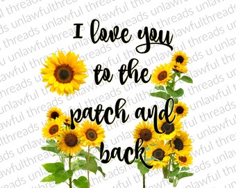 Te amo al parche y espalda girasoles 2 png fondo transparente 2000x2400
