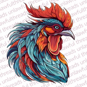 Rooster colorful     clear png files 3600x3600