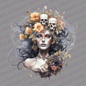 Skull Witch Goddess   clear png files 3600x3600.