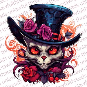 Spooky Hat Cat colorful      clear png files 3600x3600