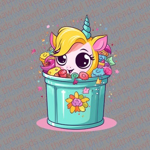 Cute Kawaii Unicorns  clear png files 3600x3600