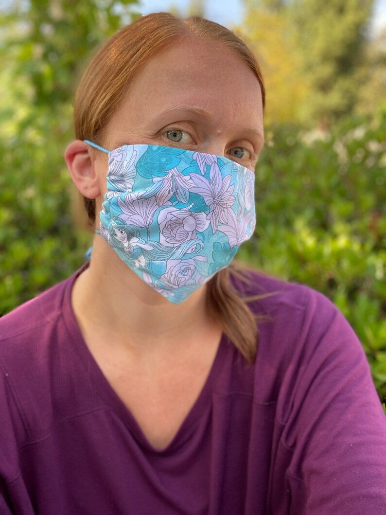 Princess Jasmine Floral Disney Face Mask | Etsy
