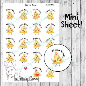 Pizza Time - Adesivi per Planners, Diari, Agende, Hobonichi (S227MS)