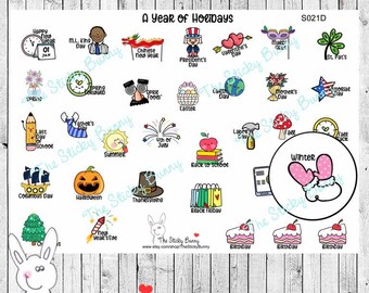 Ein Jahr voller Urlaube – Planer-Sticker für jeden Planungsstil (S021D)