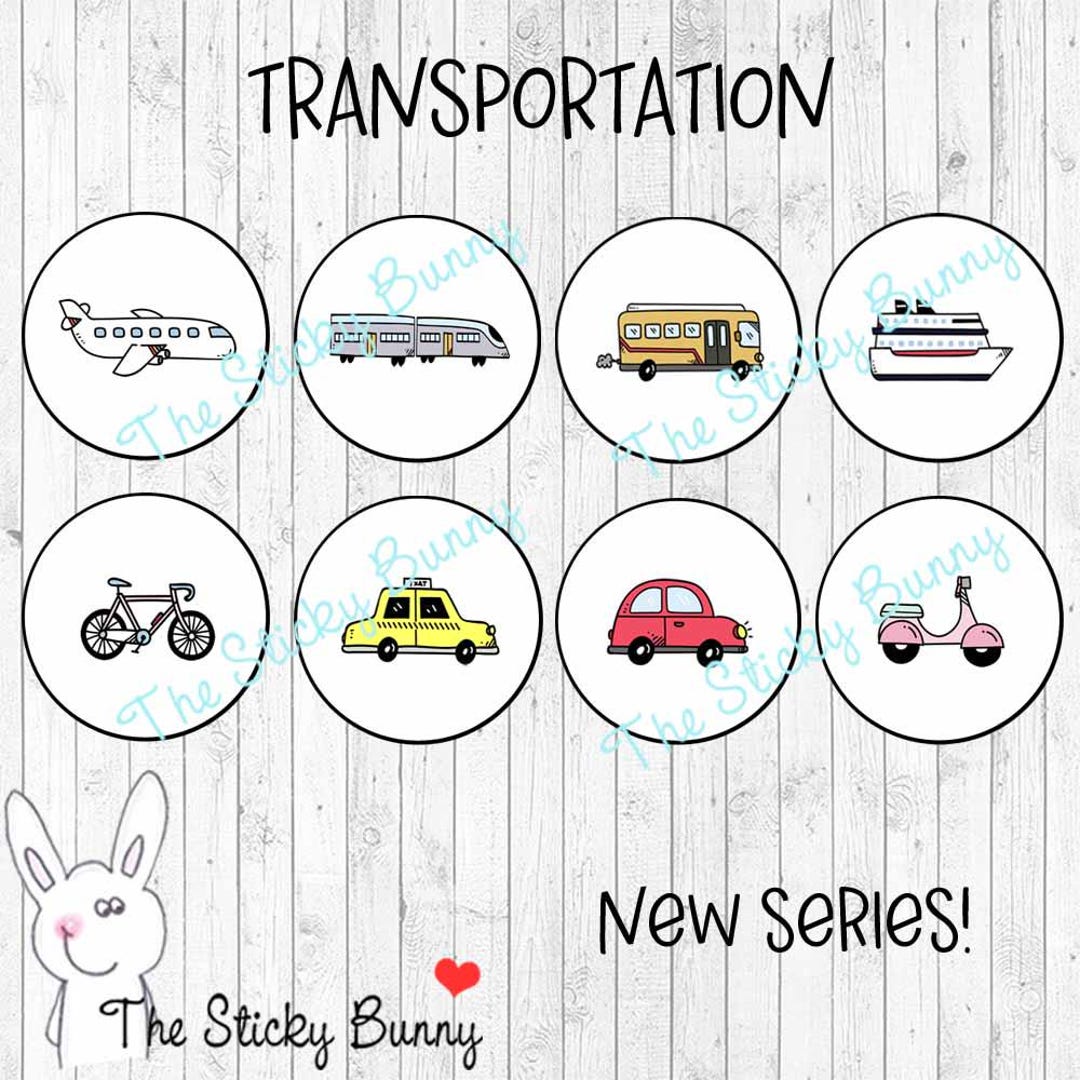 Daily Transport Sticker Transportation - Planner Stickers for Any Planning Style (S847MS) - Etsy