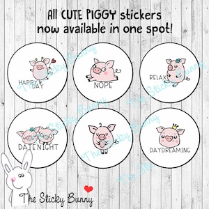Cute Piggy - Adesivi per Planners, Diari, Agende, Hobonichi (S535MS)