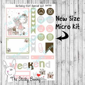 Birthday Girl Special Kit - Adesivi per Planners, Diari, Agende, Hobonichi (S502S)