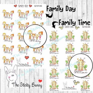 Happy Kids - Family Day or Family Time - Planner Stickers for Any Planning Style (S275F+S-MS)