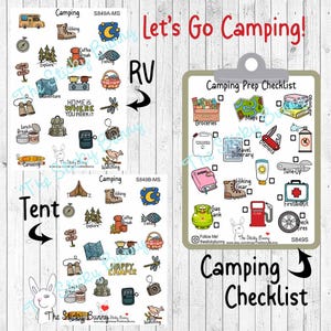 Campeggio - Adesivi per Planners, Diari, Agende, Hobonichi (S849MS)