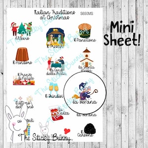 Tradiciones italianas en Navidad: pegatinas para planificadores de cualquier estilo (S650MS)