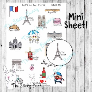 Andiamo a... Parigi - Adesivi per Planners, Diari, Agende, Hobonichi (S429F-MS)
