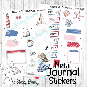 Nautical Summer - Adesivi per Planners, Bullet Journals, Diari, Agende Creative, Scrapbooking & Altro (S767JS)