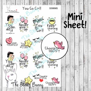 You Go Girl - Adesivi per Planners, Diari, Agende, Hobonichi (S596MS)