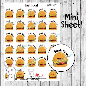 Fast Food - Adesivi per Planners, Diari, Agende, Hobonichi (S222MS)
