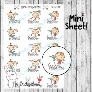 Happy Kids - Miglioramenti in Casa - Adesivi per Planners, Diari, Agende, Hobonichi (S275O-MS)