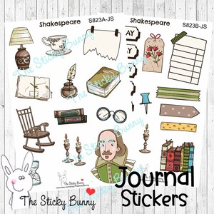 Shakespeare - Adesivi per Planners, Bullet Journals, Diari, Agende Creative, Scrapbooking & Altro (S823)