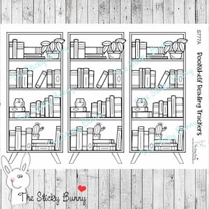 Tracker per la lettura con libreria - Adesivi per Planners, Diari, Agende,Journals (S777)