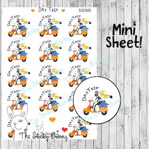 Gita - Adesivi con simpatica coppia in vespa per Planners, Diari, Agende, Hobonichi (S263MS)