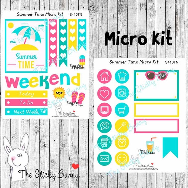 Summertime - 2-Page Micro Kit - Planner Stickers for Any Planning Style (S410TN)