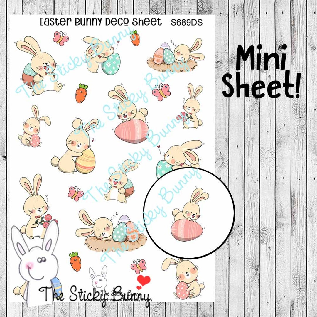 Easter Bunny Deco Sheet - Planner Stickers for Any Planning Style ...