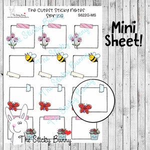 The Cutest Sticky Notes - Primavera - Adesivi per Planners, Diari, Agende, Hobonichi (S622G-MS)