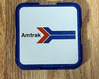 Amtrak Railroad Coaster set of 4 with Holder.