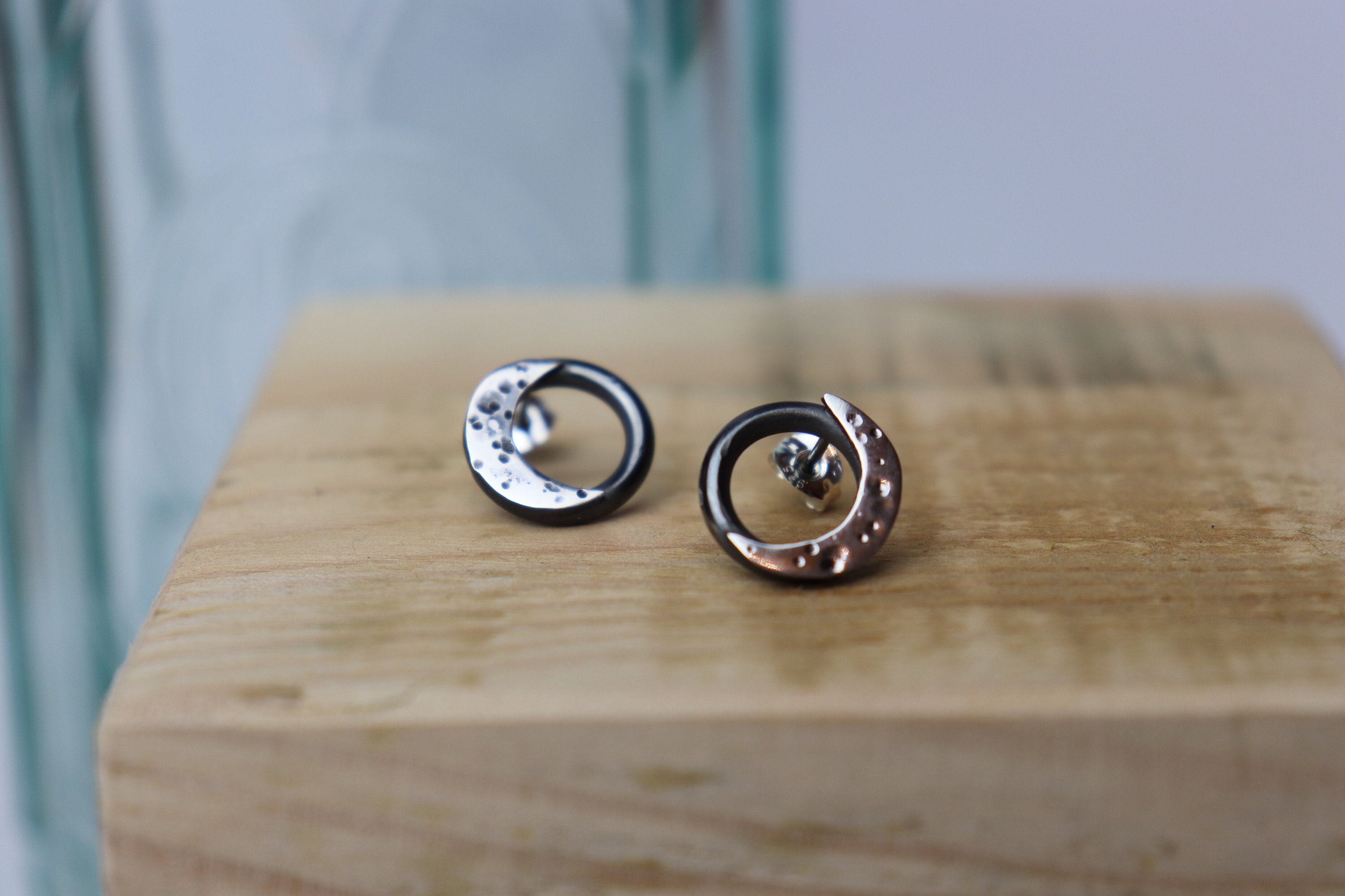 Silver Moon Earrings, celestial earrings, la luna earrings, space jewellery, handmade silver, night time jewellery, Moon Jewellery,