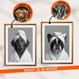 Custom Pet Portrait Photo, Funny Bathroom Art, Dog Wall Art, Dog in Toilet, Pet in Bathtub, Personalized pet gift | FAST PROCESSING
