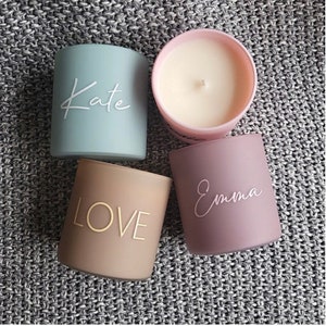 Personalised Soy Wax Candle | Handmade | Customise | Pink | Black | White | Gifts | Home Decor |